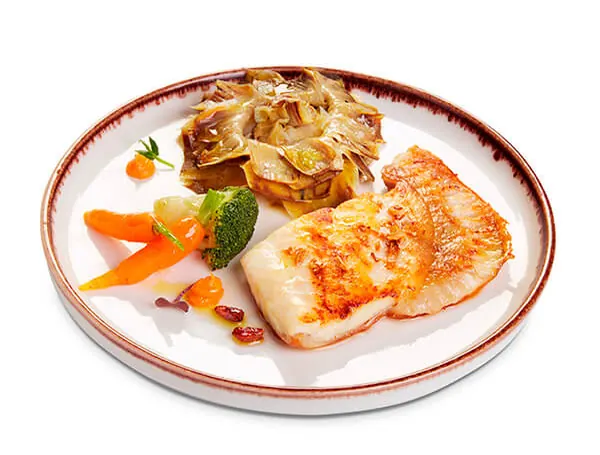 Turbot a la planxa amb verdures de temporada